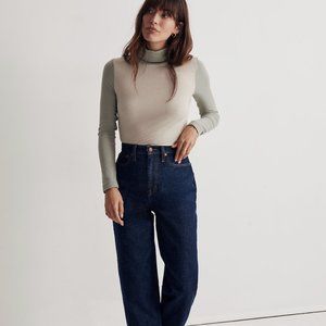 BNWT NEW Madewell shop Colorblock Ribbed Turtleneck Top Sz LARGE!
